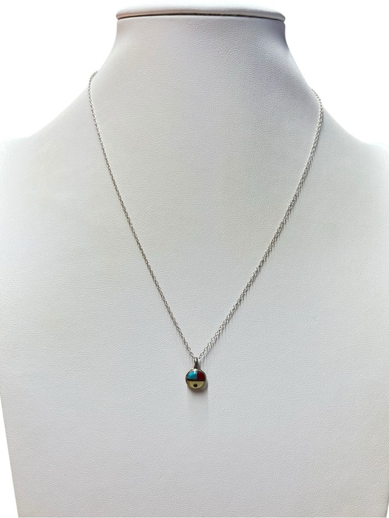 Zuni Jewelry - Vintage Zuni Inlay Sunface Dainty Chain Necklace Pendant 18” Southwestern